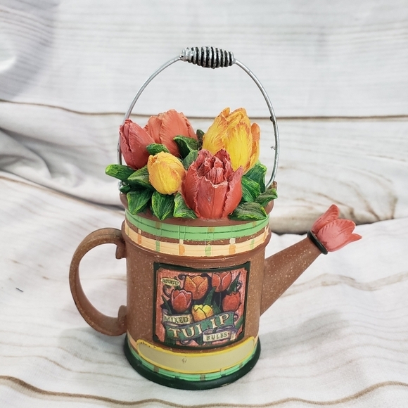 Yankee Candle Tulip Watering Can Small Candle Holder Decorative Container 6 Inch - Picture 1 of 10